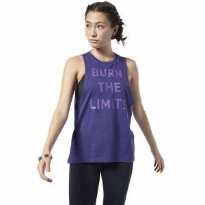 Reebok Graphic Series Burn Limits Muscle Muskelshirt Damen - Lila - DE 436-AYC